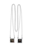 STERLING SILVER WITH WOOL  BROWN SCAPULAR NECKLACE - 18"